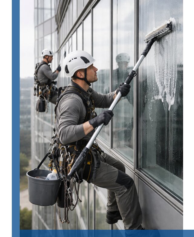 Высотная мойка сплошного остекления с выездом в Киржаче