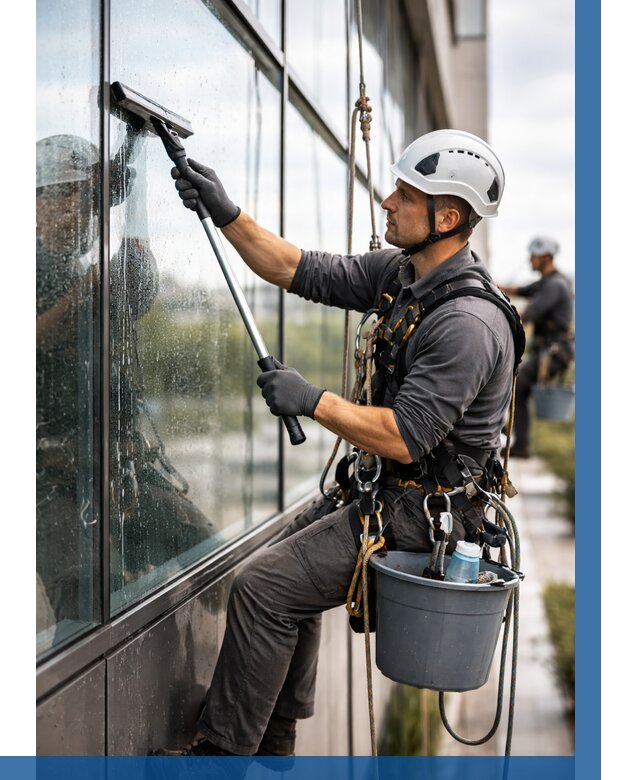 Мойка стеклянных фасадов в Киржаче от 206 р. | ВЫСОТНИК-Крж