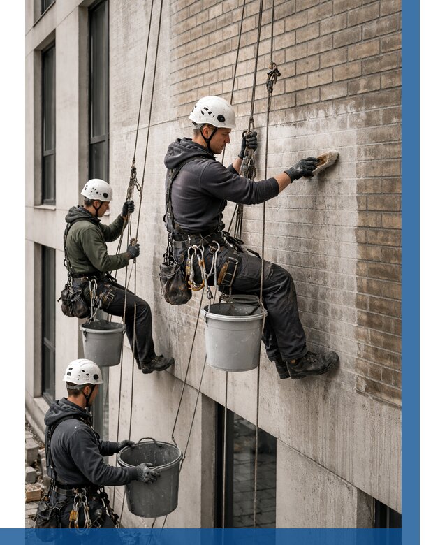 Удаление высолов с фасада в Киржаче от 258 р. | ВЫСОТНИК-Крж