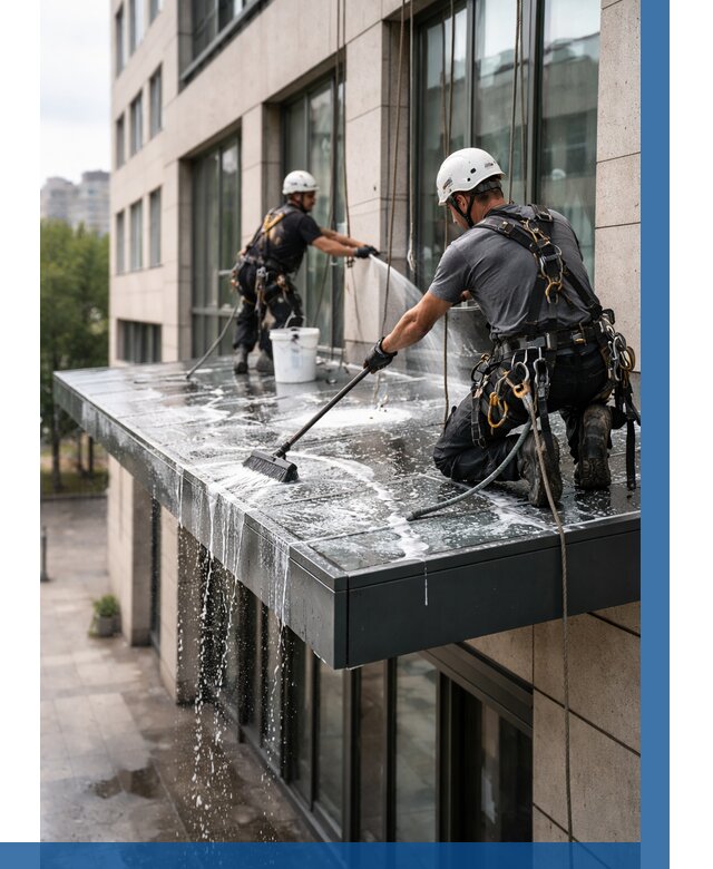 Мойка козырьков и навесов в Киржаче от 3609 р. | ВЫСОТНИК-Крж