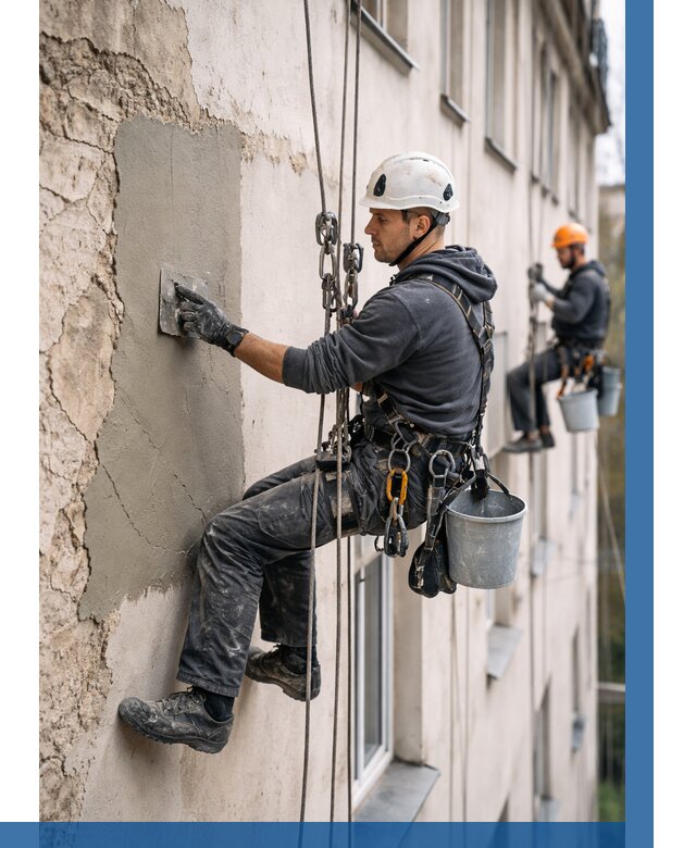 Восстановление штукатурки фасада в Киржаче от 1237 р. | ВЫСОТНИК-Крж