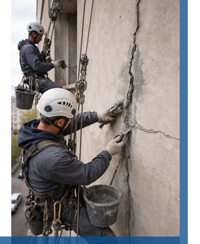 Заделка трещин на фасаде в Киржаче от 928 р. | ВЫСОТНИК-Крж