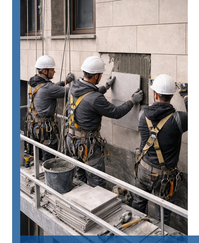 Ремонт облицовки фасада плиткой в Киржаче с гарантией