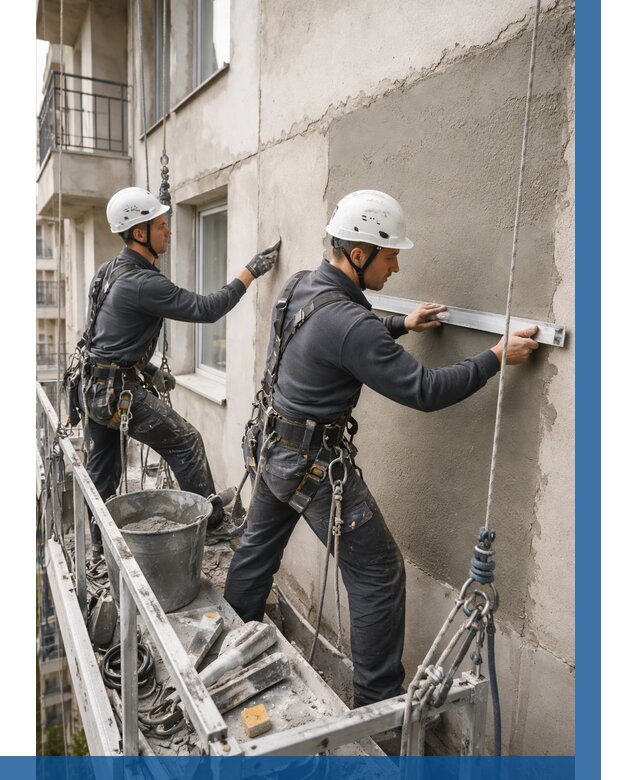 Штукатурка фасада на высоте в Киржаче от 928 р. | ВЫСОТНИК-Крж