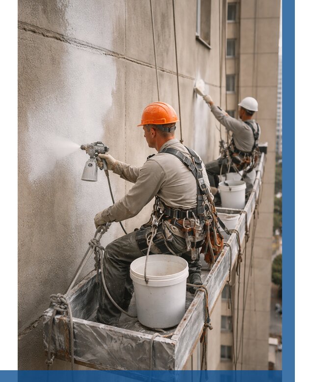 Грунтовка фасада на высоте в Киржаче от 124 р. | ВЫСОТНИК-Крж