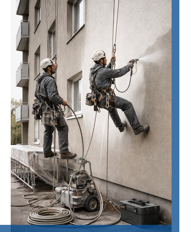 Безвоздушная покраска фасада в Киржаче от 227 р/м² | ВЫСОТНИК-Крж