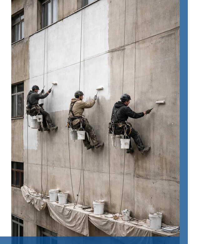 Покраска бетонного фасада в Киржаче от 361 р за м2 | ВЫСОТНИК-Крж