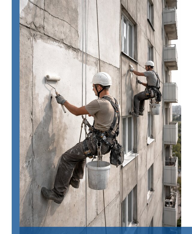 Покраска бетонного фасада в Киржаче для жилых и промышленных объектов