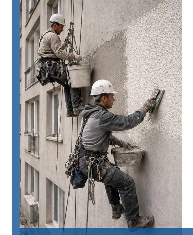 Нанесение декоративной штукатурки короед на фасад в Киржаче