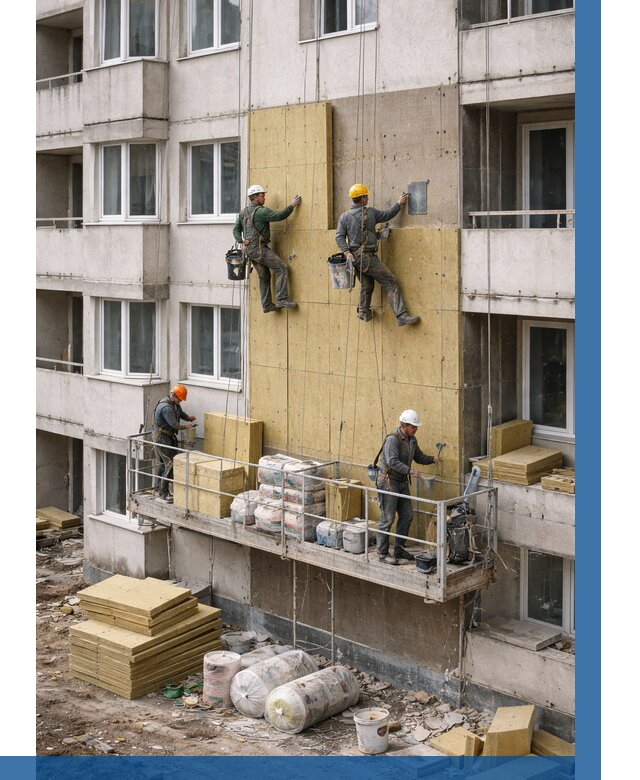 Утепление фасада минватой в Киржаче от 1547 р. | ВЫСОТНИК-Крж