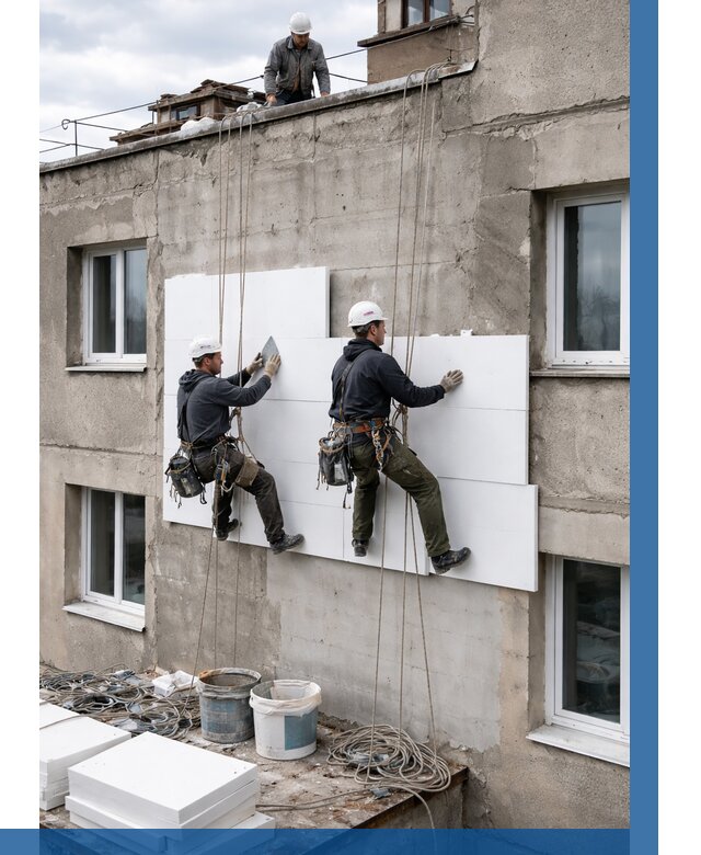 Утепление фасада пенополистиролом в Киржаче от 1856 р. | ВЫСОТНИК-Крж