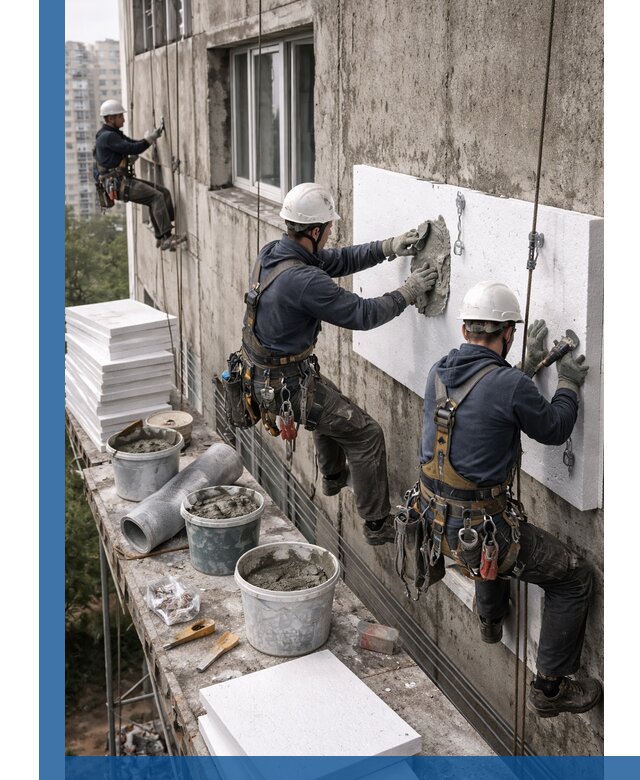 Утепление фасада пенополистиролом в Киржаче под ключ