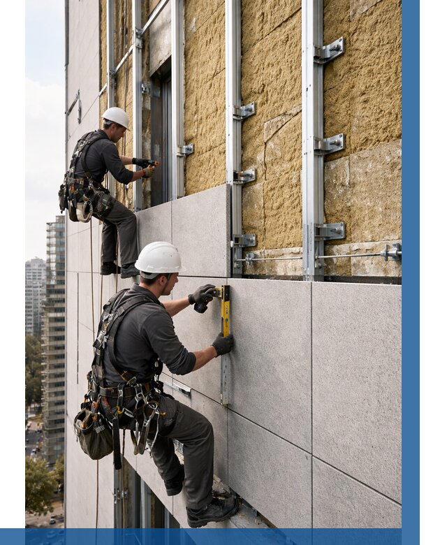 Монтаж вентилируемого фасада в Киржаче от 3609 р. | ВЫСОТНИК-Крж