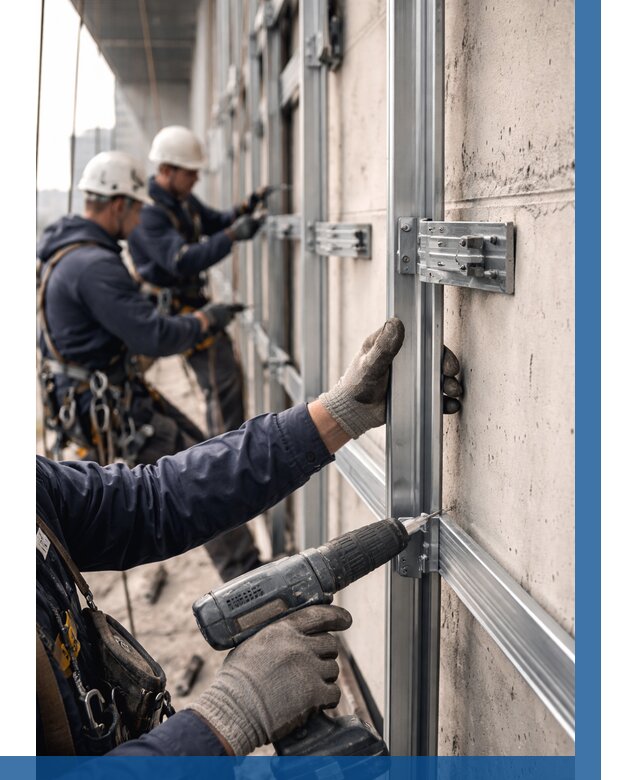 Монтаж подсистемы вентфасада в Киржаче от 876 р. | ВЫСОТНИК-Крж