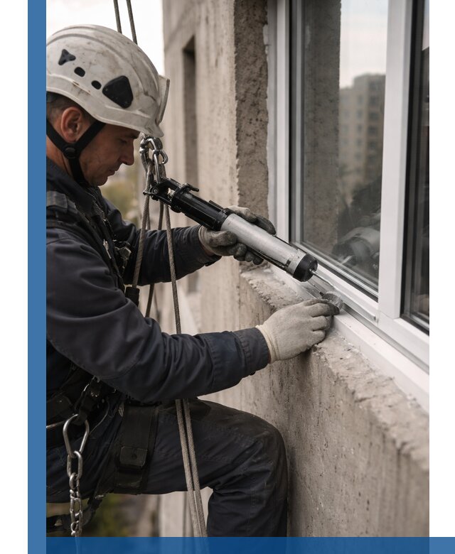 Герметизация оконных швов снаружи в Киржаче профессионально