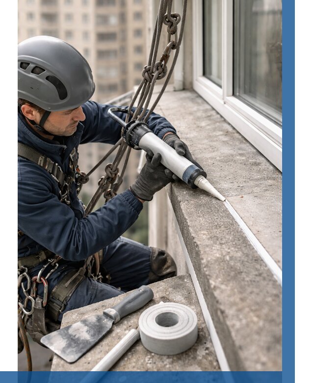 Герметизация балконного козырька в Киржаче от 4640 р. | ВЫСОТНИК-Крж