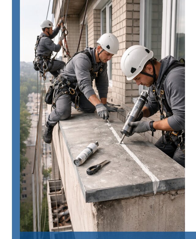 Герметизация балконного козырька в Киржаче профессионально