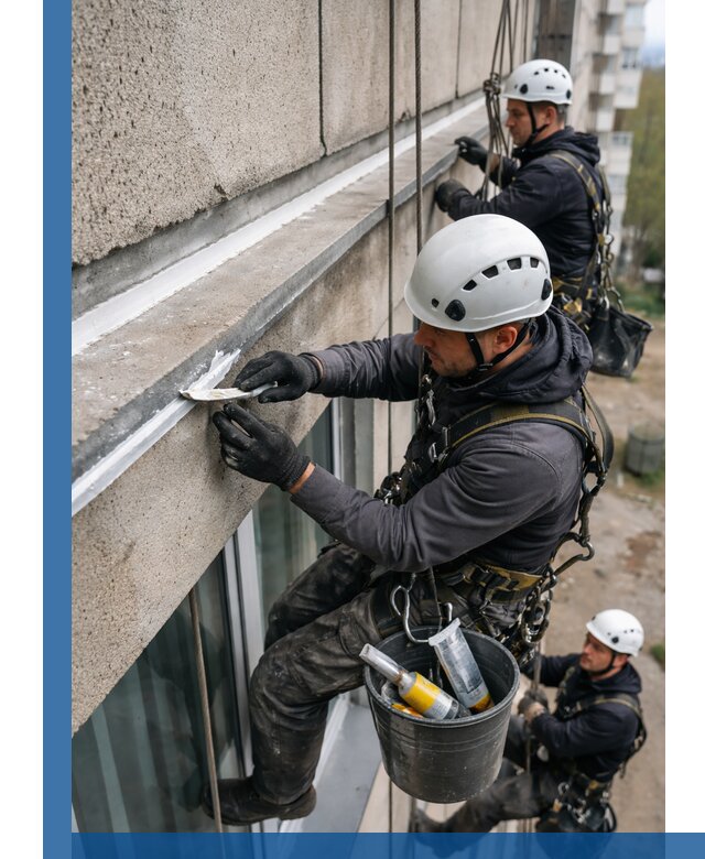 Герметизация примыкания балкона в Киржаче под ключ с гарантией