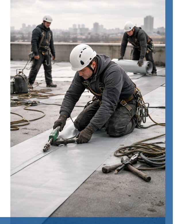 Ремонт мембранной кровли в Киржаче от 1856 р./м2 | ВЫСОТНИК-Крж