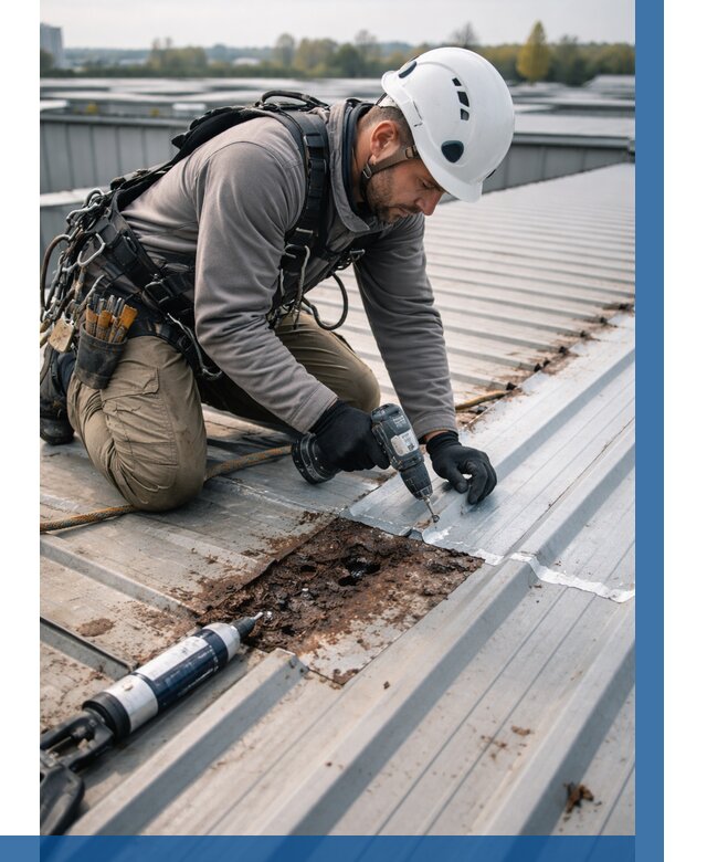 Ремонт профнастила на кровле в Киржаче от 722 р. | ВЫСОТНИК-Крж