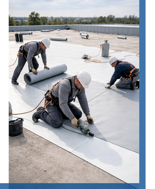 Монтаж мембранной кровли под ключ в Киржаче от 1237 р. | ВЫСОТНИК-Крж