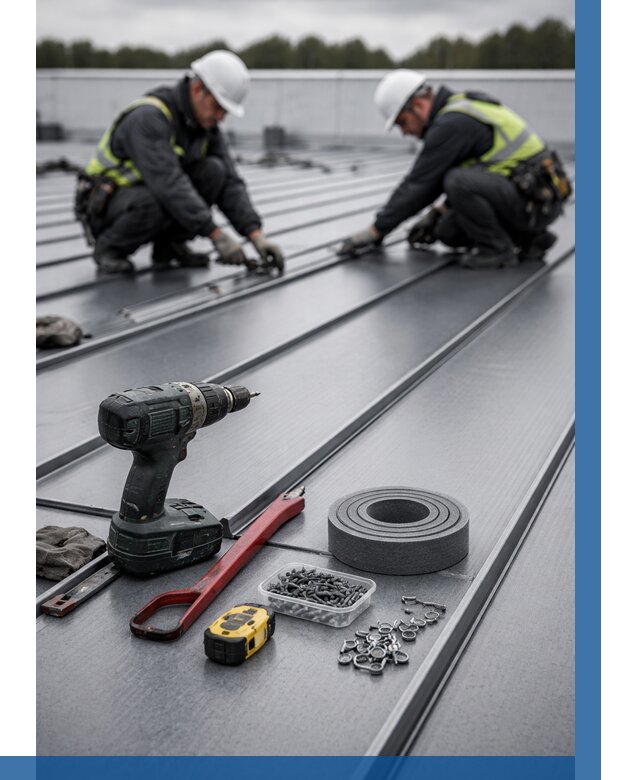 Монтаж фальцевой кровли в Киржаче от 1856 р. | ВЫСОТНИК-Крж