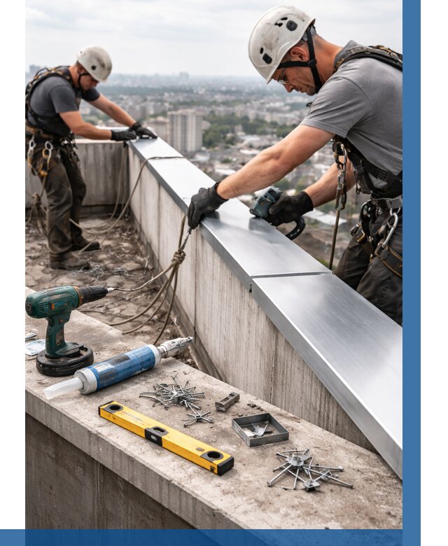 Монтаж парапетных крышек в Киржаче от 825 р. | ВЫСОТНИК-Крж