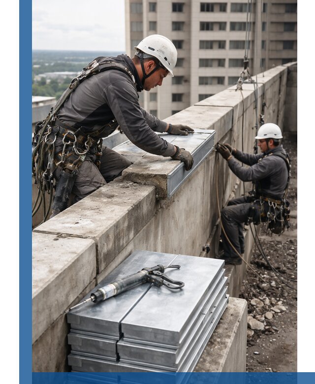 Замена парапетных крышек и установка новых в Киржаче