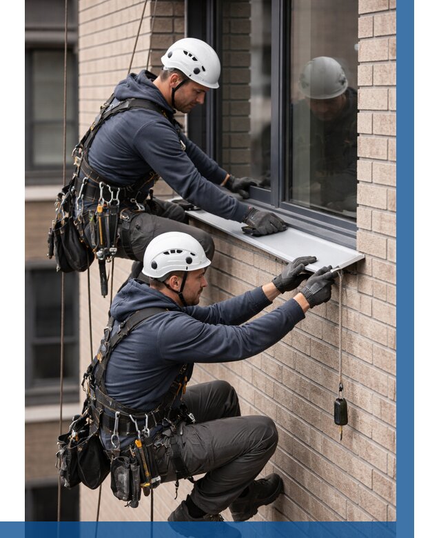 Монтаж оконных отливов под ключ в Киржаче от 3609 р. | ВЫСОТНИК-Крж