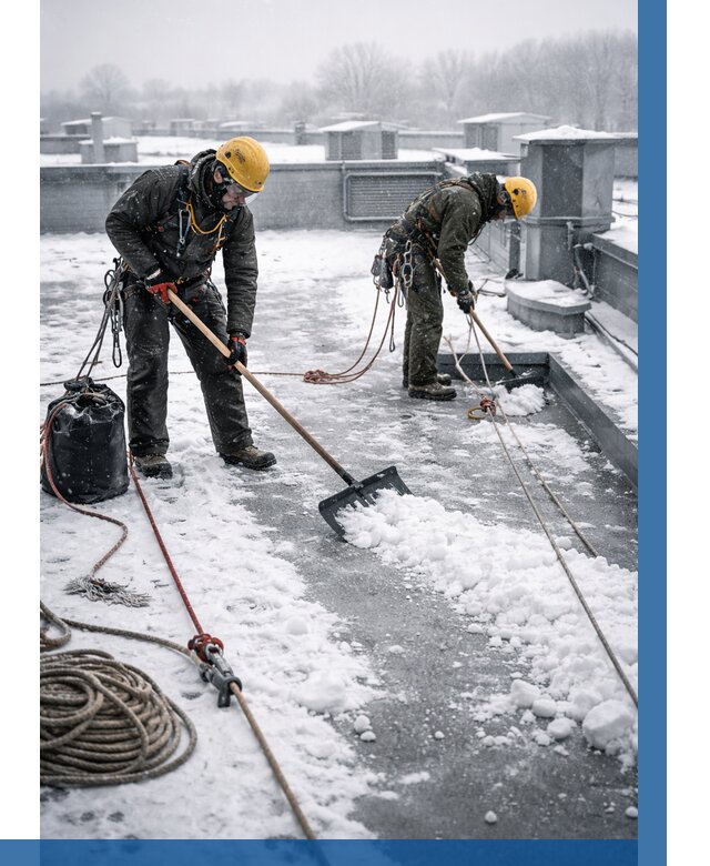 Очистка крыши от снега в Киржаче от 7733 р. | ВЫСОТНИК-Крж