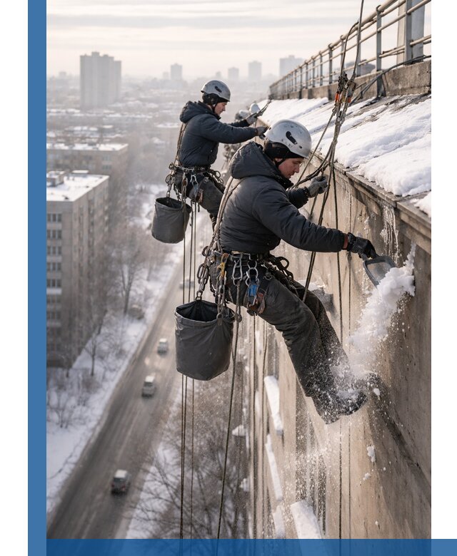 Очистка карнизов от снега в Киржаче профессионально и безопасно