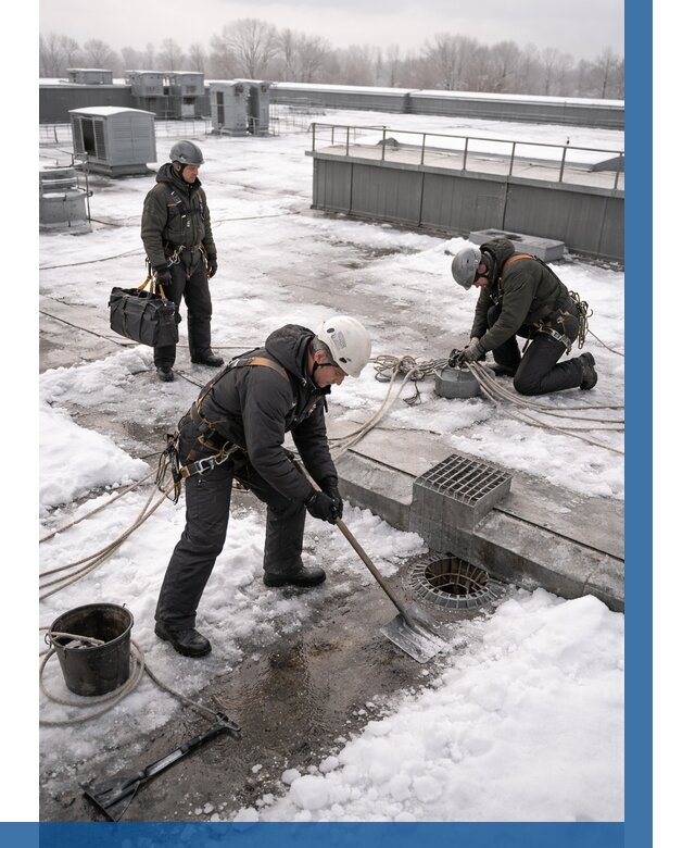 Абонентское обслуживание кровли зимой в Киржаче от 8248 р. | ВЫСОТНИК-Крж