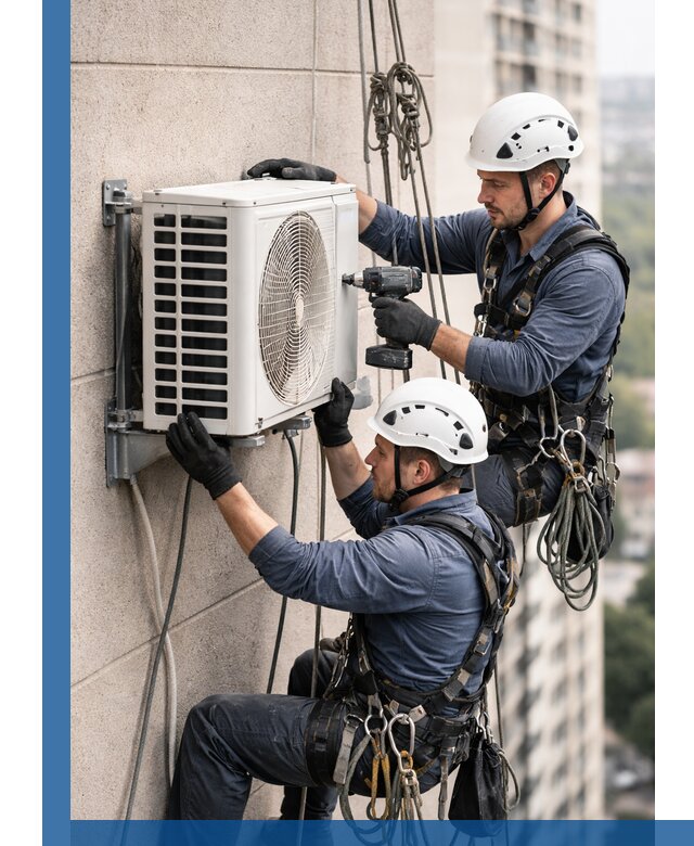 Монтаж внешнего блока кондиционера в Киржаче установка и крепление