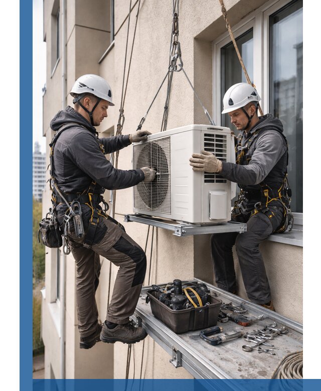 Перенос внешнего блока кондиционера в Киржаче с монтажом и крепежом