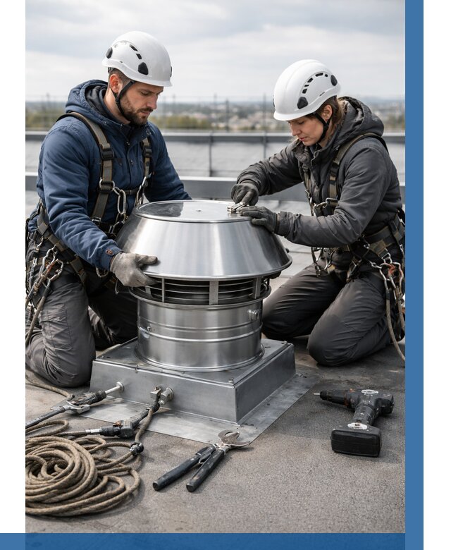 Установка дефлекторов на кровле в Киржаче от 4640 р. | ВЫСОТНИК-Крж