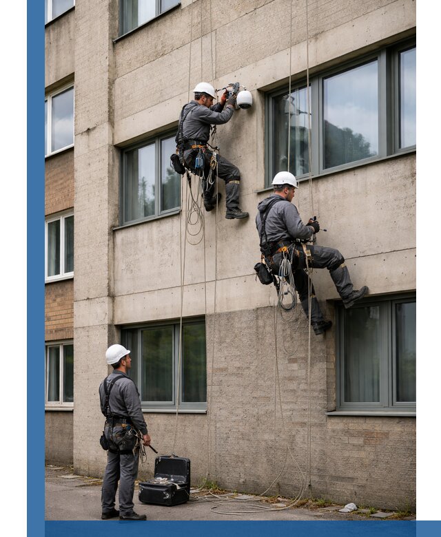 Монтаж фасадных камер видеонаблюдения в Киржаче под ключ
