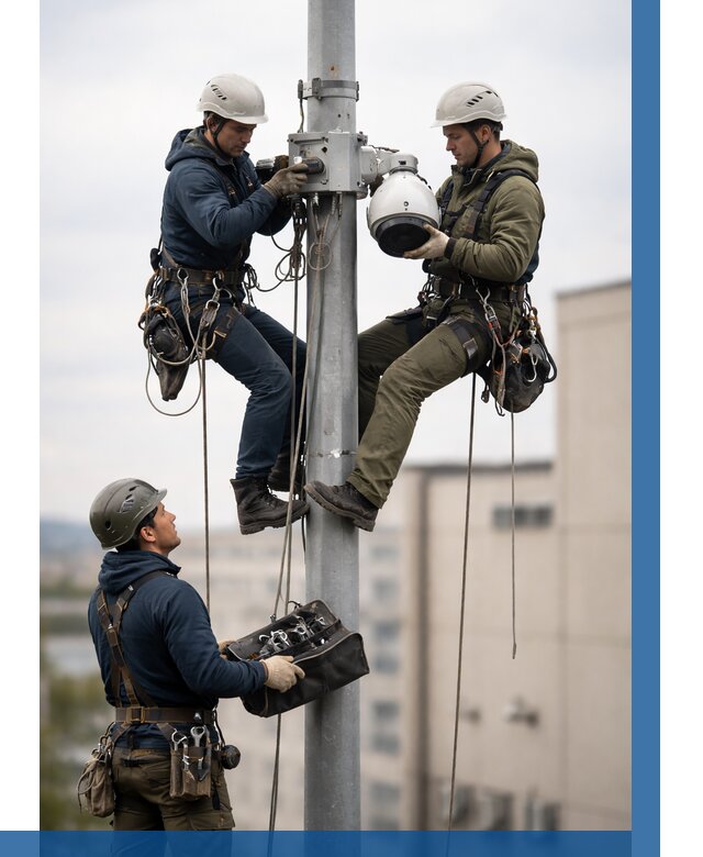 Установка видеокамер на мачте в Киржаче от 8764 р. | ВЫСОТНИК-Крж