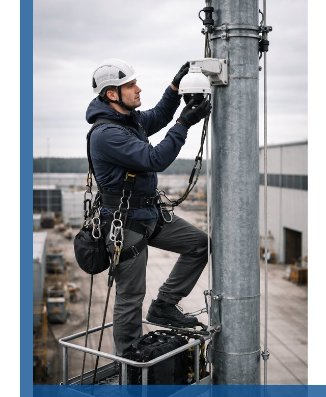 Профессиональная установка видеокамер на мачте в Киржаче