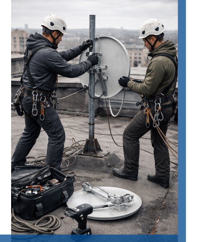 Демонтаж антенн на крыше в Киржаче от 4640 р. | ВЫСОТНИК-Крж