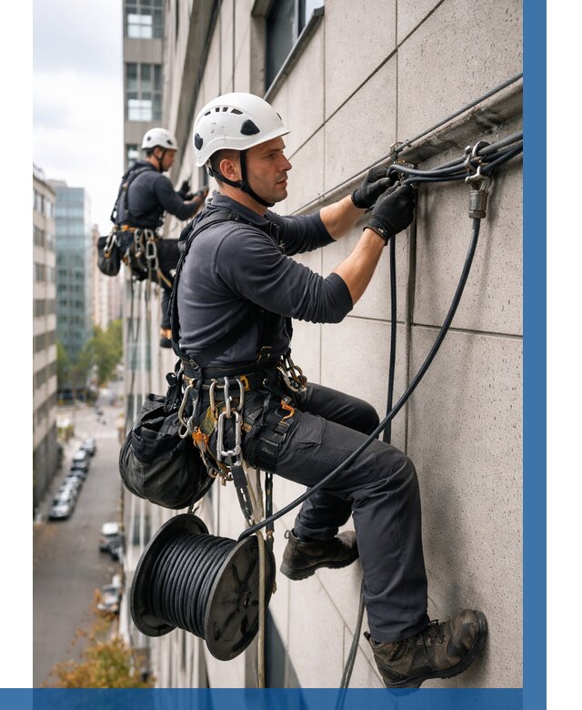 Прокладка кабеля по фасаду в Киржаче от 361 р. | ВЫСОТНИК-Крж