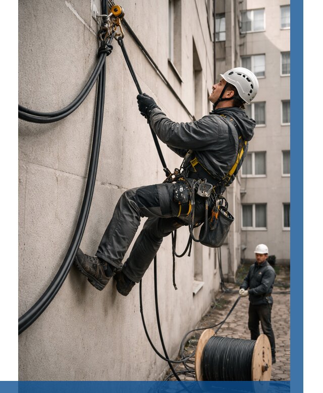 Протяжка кабеля питания на высоте в Киржаче от 464 р. | ВЫСОТНИК-Крж