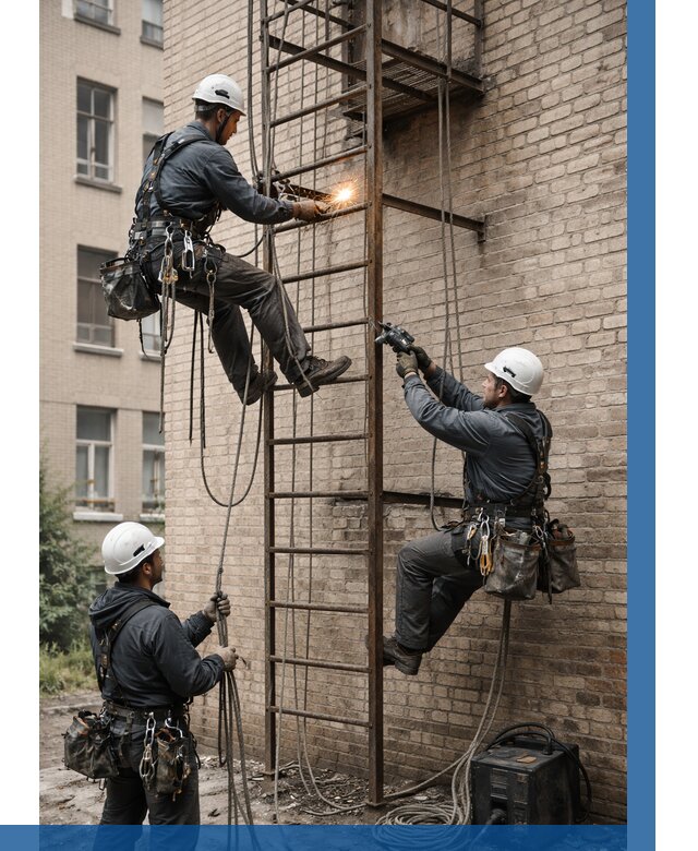 Ремонт пожарной лестницы в Киржаче от 7733 р. | ВЫСОТНИК-Крж