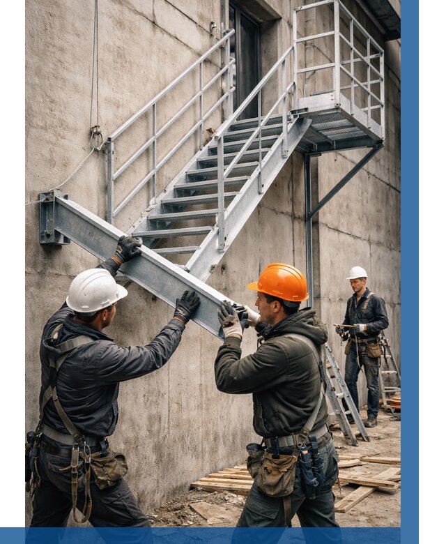 Монтаж металлических лестниц в Киржаче от 15465 р. | ВЫСОТНИК-Крж