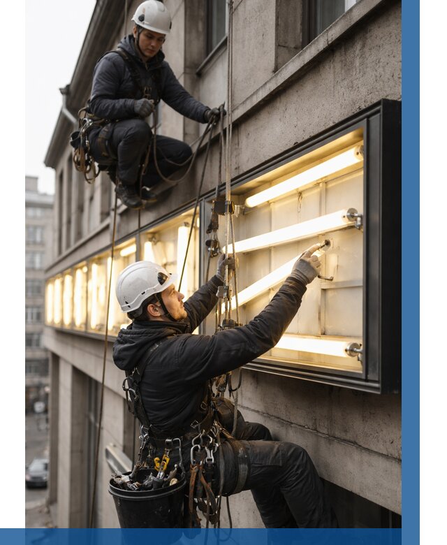 Замена ламп в вывеске в Киржаче под ключ от 3609 р. | ВЫСОТНИК-Крж