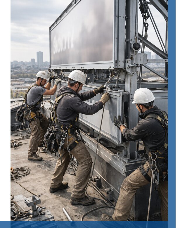 Монтаж крышной рекламной конструкции в Киржаче от 61860 р.|ВЫСОТНИК-Крж