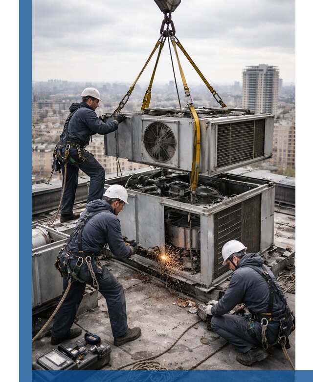 Демонтаж крышной установки в Киржаче любой сложности