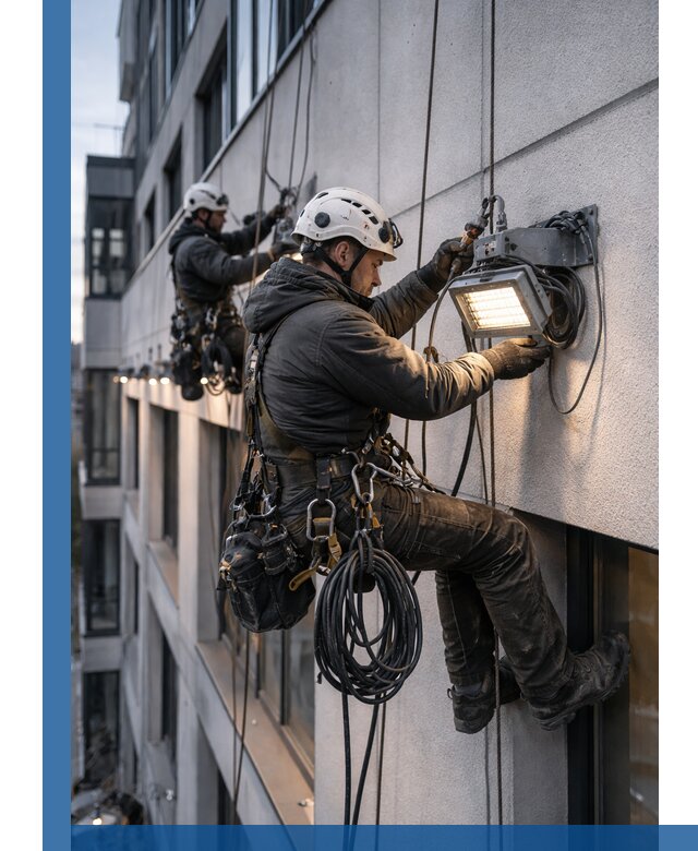 Монтаж фасадного освещения в Киржаче установка и подключение