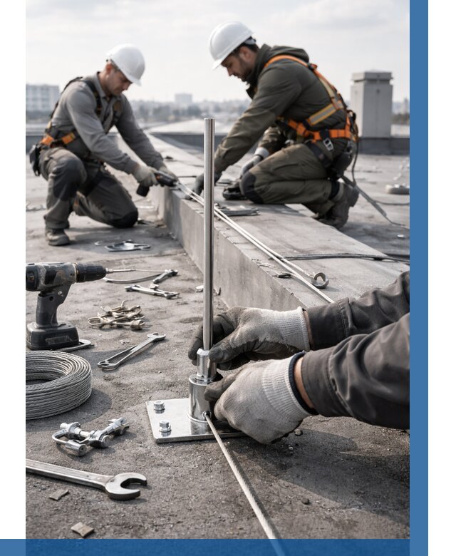 Монтаж молниезащиты на кровле в Киржаче цена от 25775 р. | ВЫСОТНИК-Крж