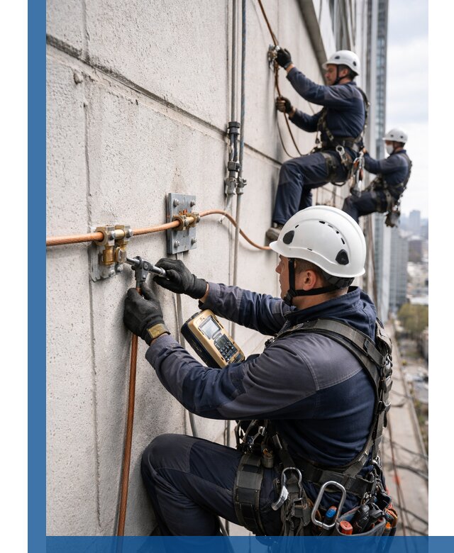 Монтаж системы заземления здания и молниезащиты в Киржаче