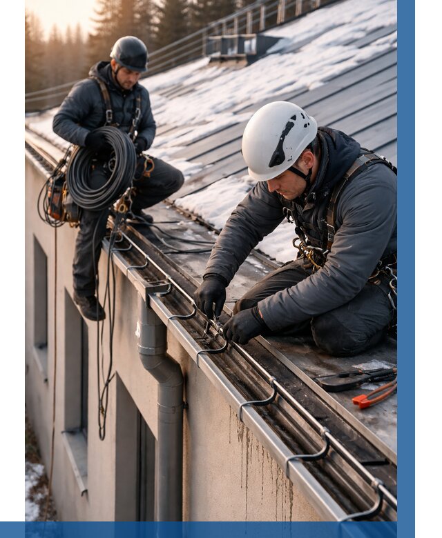 Монтаж греющего кабеля на кровле в Киржаче от 464 р. | ВЫСОТНИК-Крж